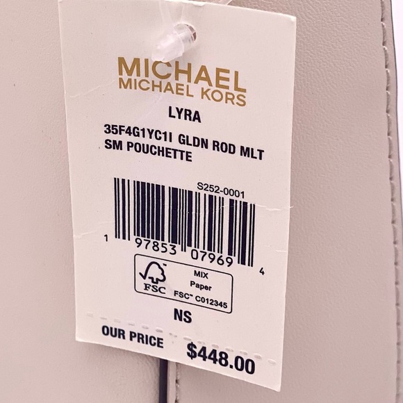 Michael Kors Lyra Small Color-Block Pochette Shoulder Purse - Picture 15 of 16